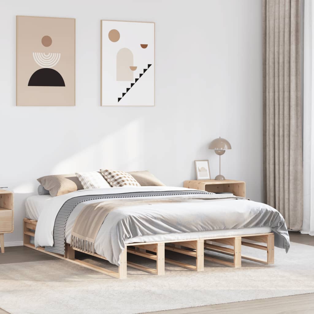 Bed Frame without Mattress 120x200 cm Solid Wood Pine